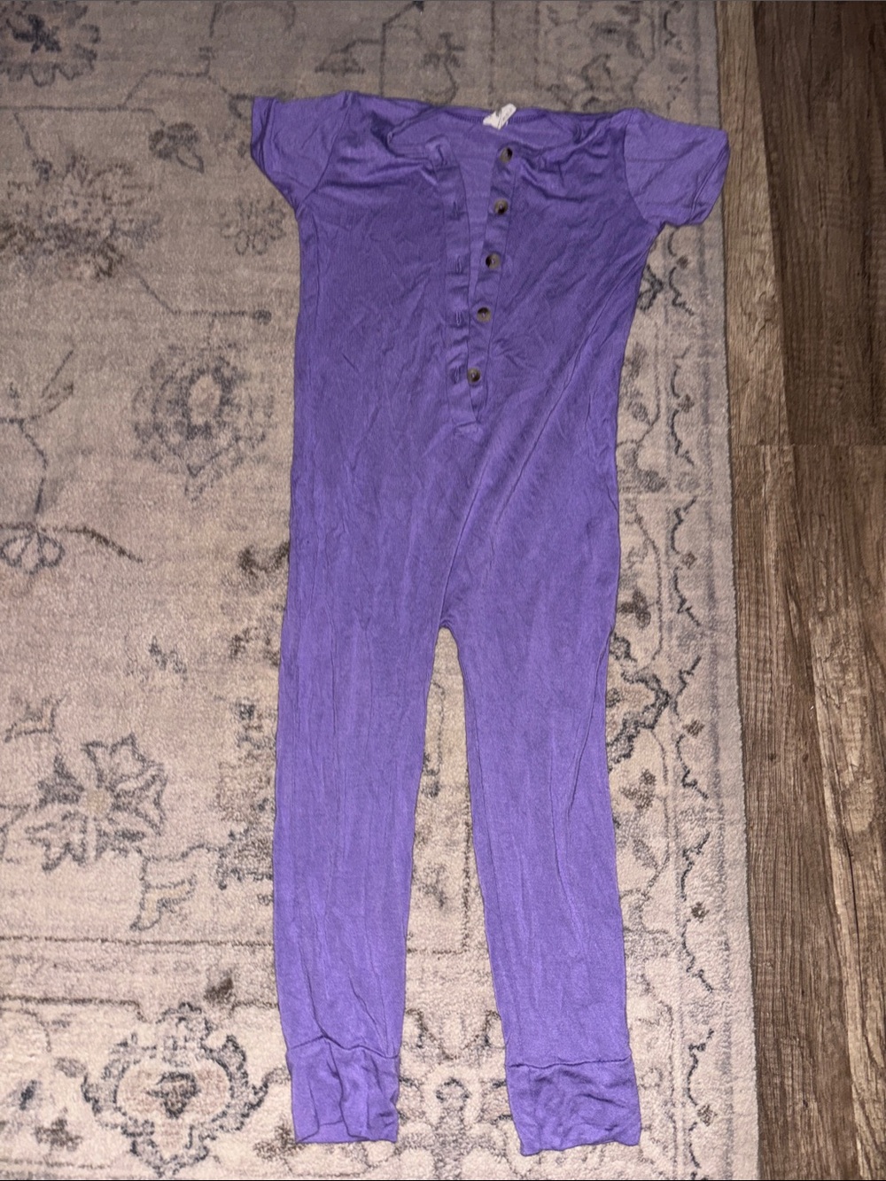 kate quinn Purple Short-Sleeve One-Piece Footie